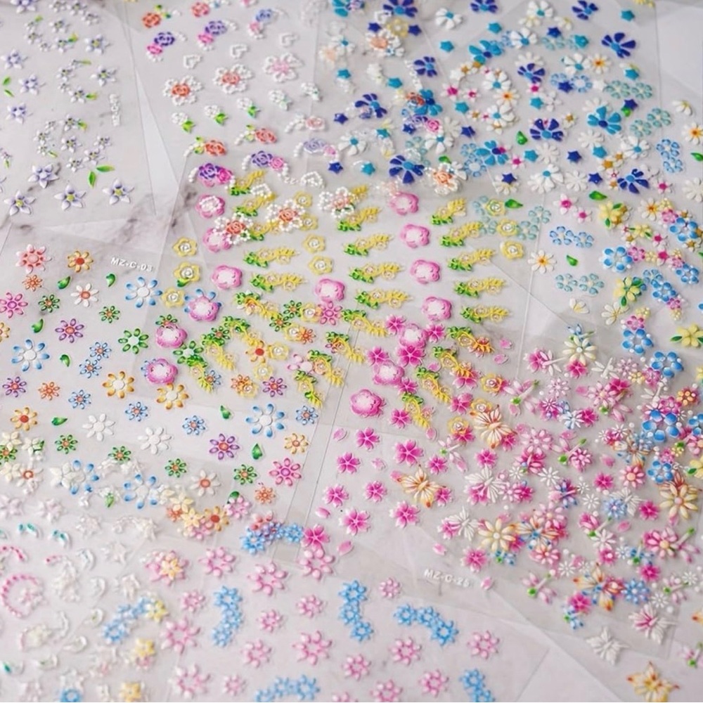 30 PIECE BULK VARIETY FEMININE NAIL STICKERS FAKE FAUX NAILS TOOLS